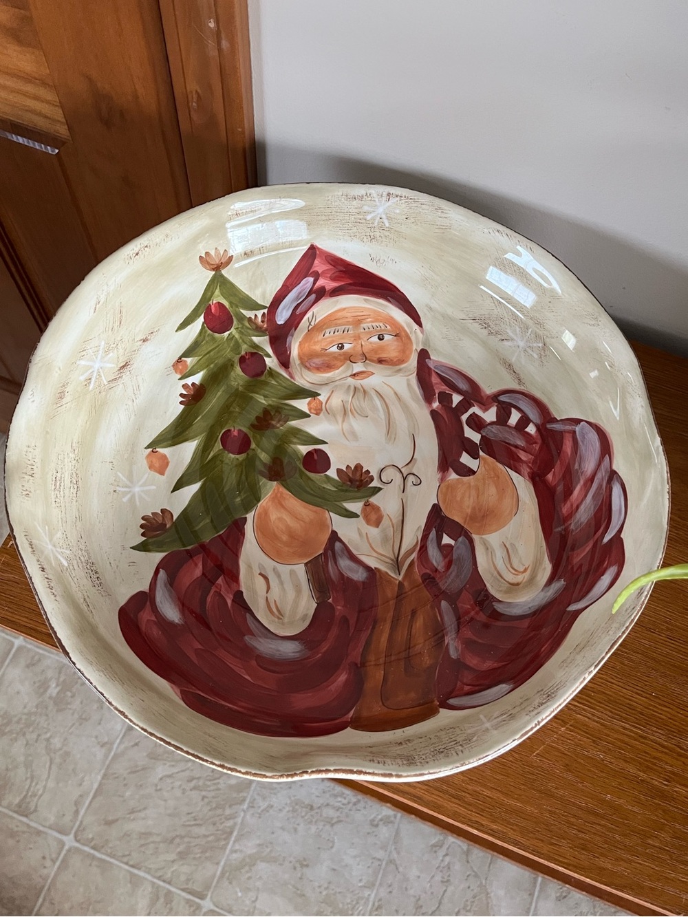 Santa Decorative Holiday Bowl